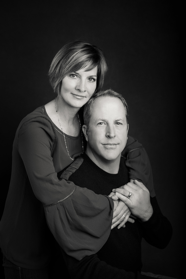 Studio portrait of an older couple done in a classic style