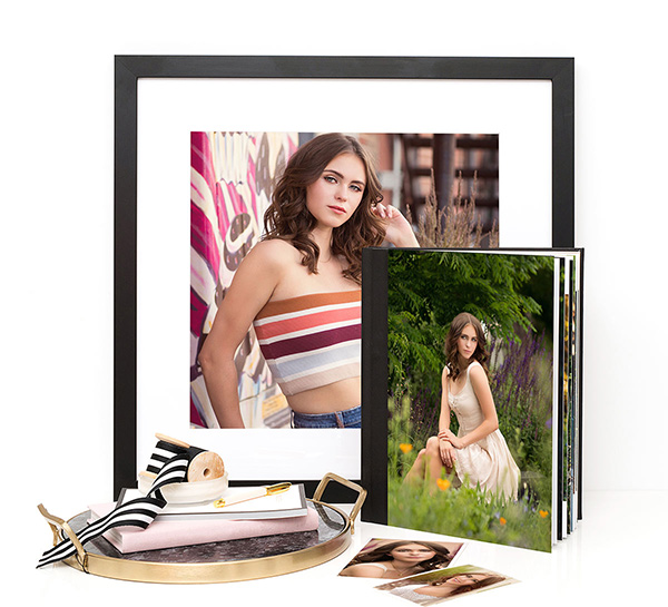 High end photography photo products; framed picture with custom album design.
